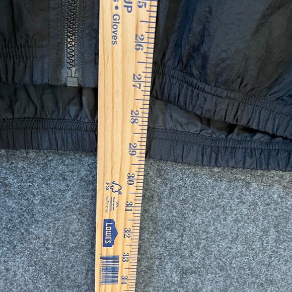 Vintage Reebok Windbreaker Jacket M Black Nylon Zip Up Logo Spell Out 90s Y2K - Picture 9 of 9